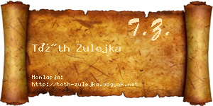Tóth Zulejka névjegykártya